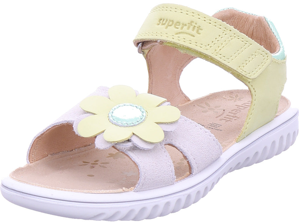 Superfit Girls' Sandal Leather Sandal Sparkle in beige