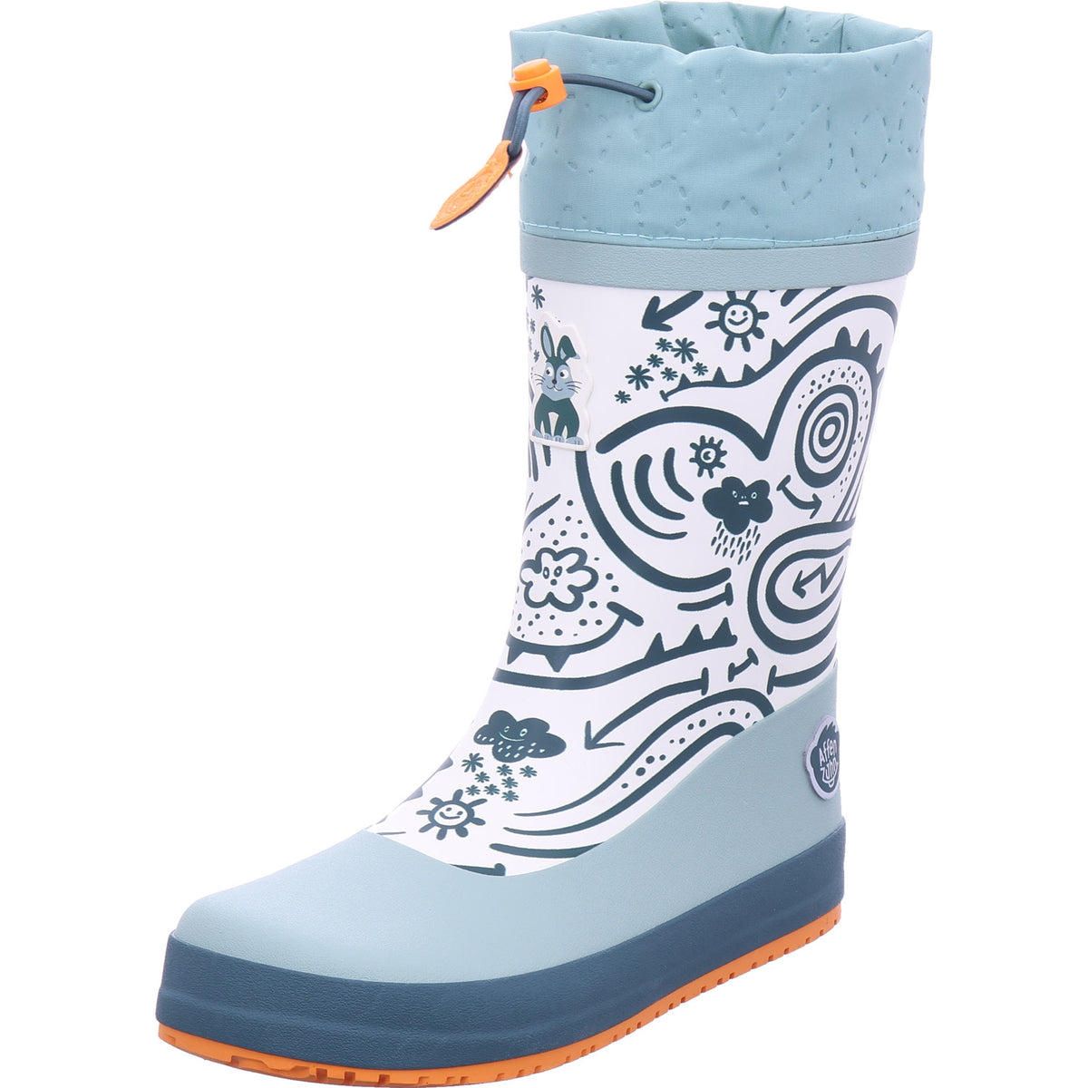 Affenzahn Jungen Gummistiefel Rainboot Vegan Plashy Bunny in grün