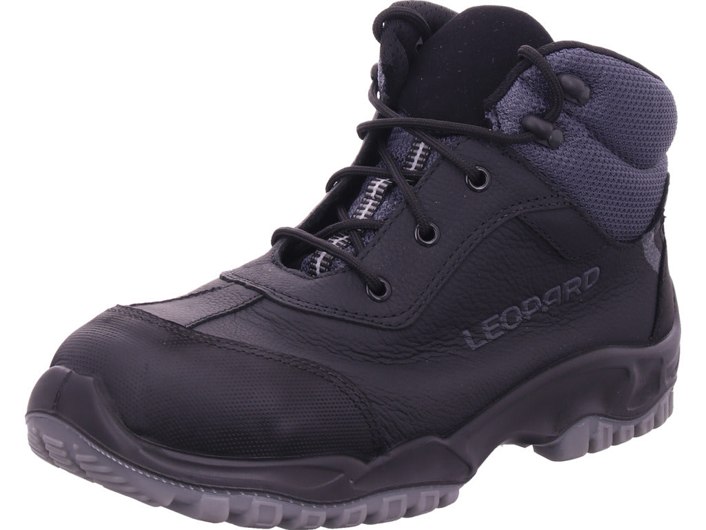 Leopard Herren Arbeitsschuh Knöchelstiefel Gel S3 in schwarz