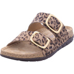 Rohde Damen Pantolette Leopard in beige