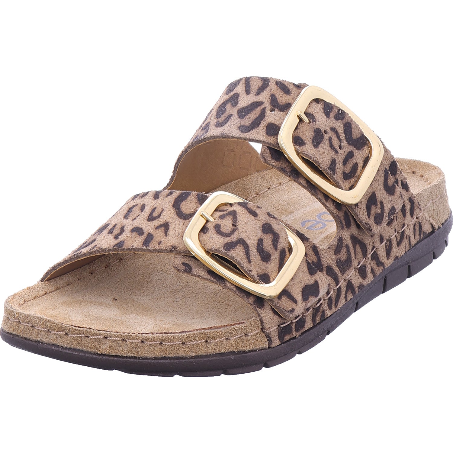 Rohde Damen Pantolette Leopard in beige