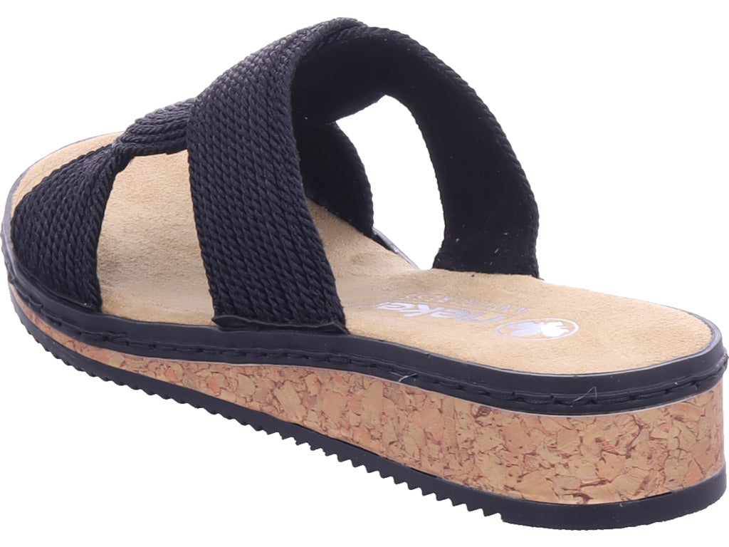 Rieker women's mule Fsk women's sandals in black