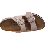 Birkenstock Women's Arizona Flower Buckle Kids Sandals in Beige