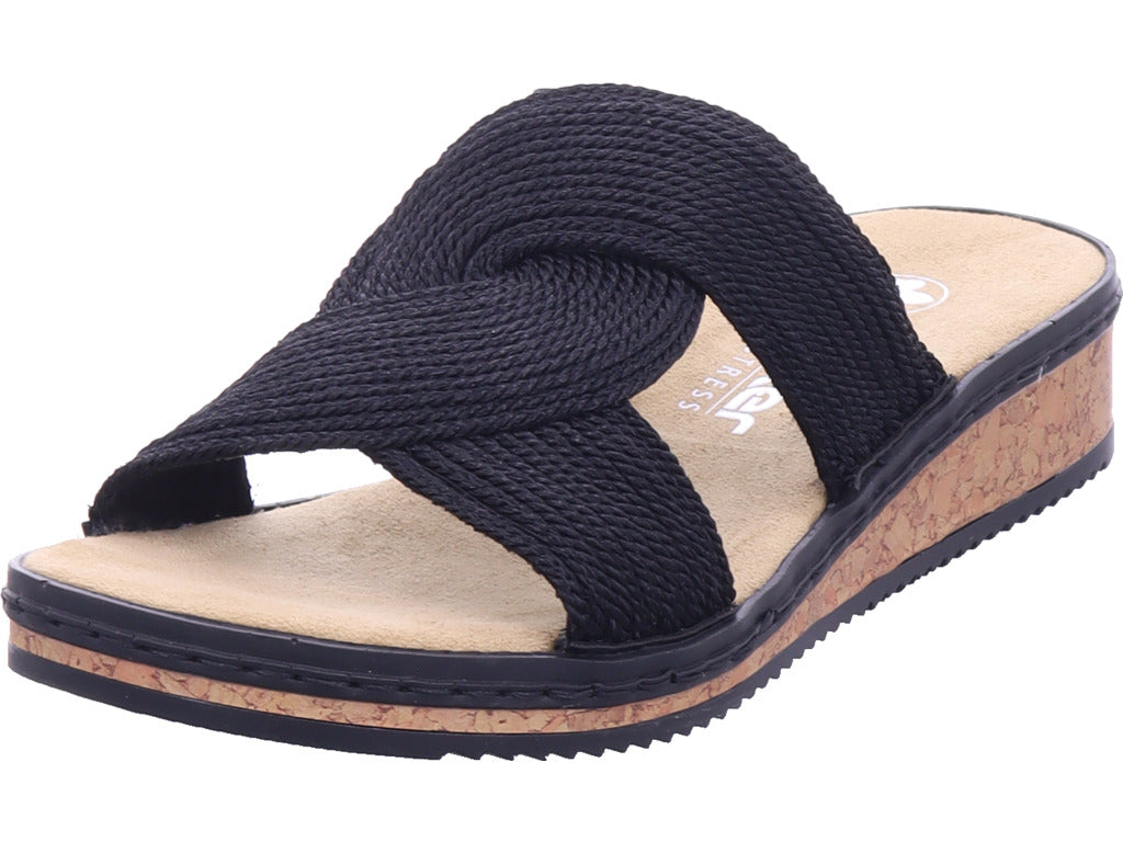 Rieker women's mule Fsk women's sandals in black