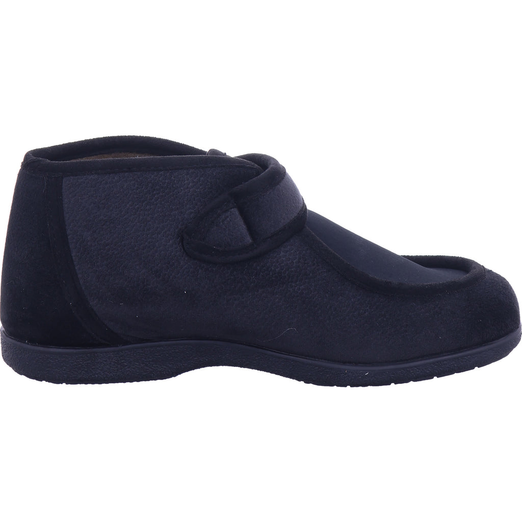 Florett Damen Hausschuh Maxi Klettstiefel in schwarz