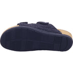 Indigo Damen Pantolette Tieffussbett Pantoletten in schwarz