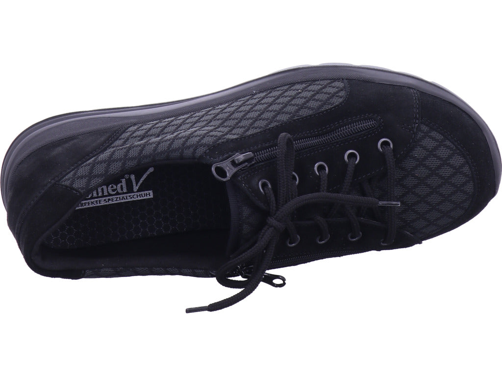 Varomed Herren Halbschuh Houston Schnürschuh Weite K in schwarz