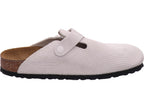 Birkenstock Damen Pantolette Boston Leve Corduroy in weiß