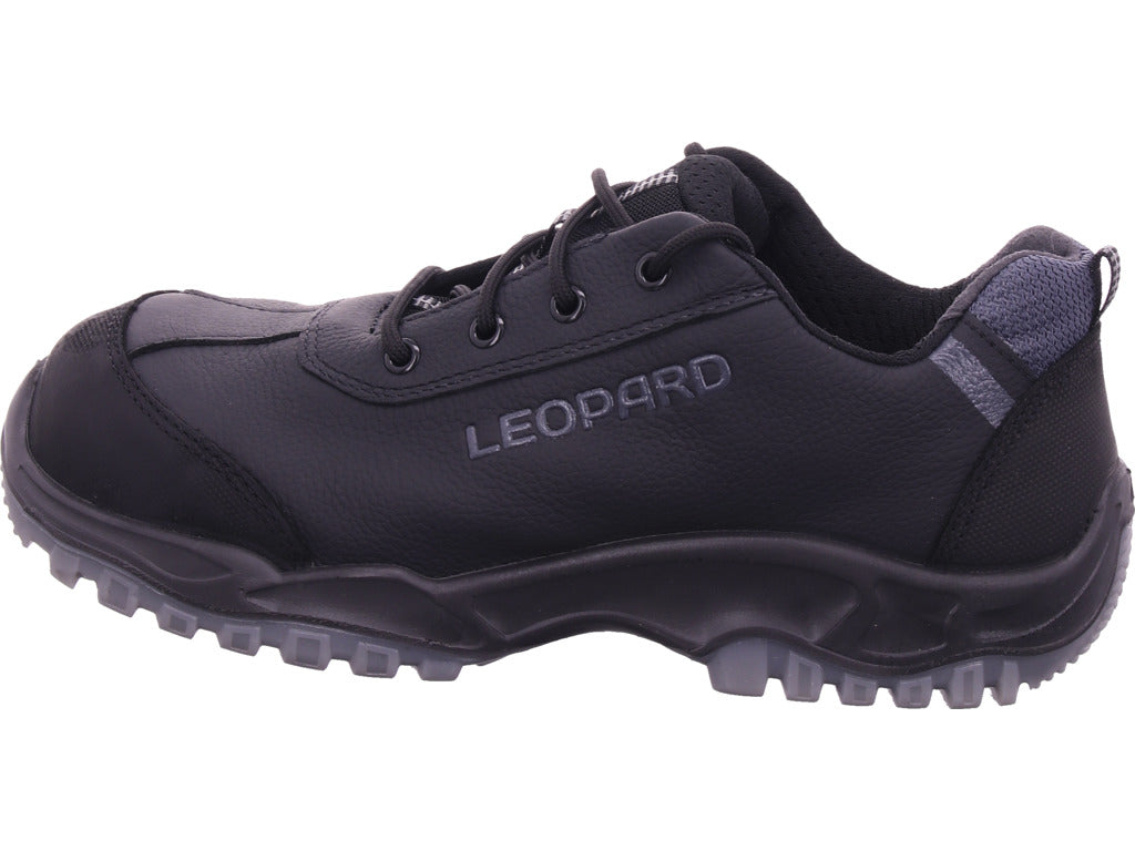 Leopard Herren Arbeitsschuh Sicherheitshalbschuh Gel S3 in schwarz