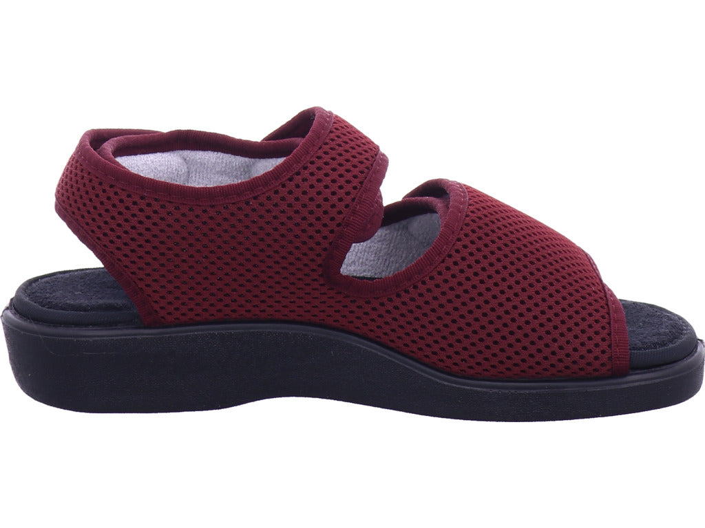 Varomed Damen Hausschuh Genf Klettsandale in rot