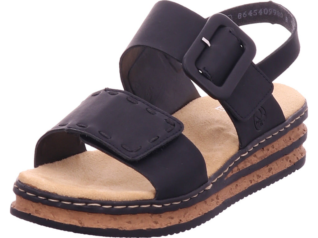 Rieker Damen Sandalette Fsk Damen Sandalen in schwarz