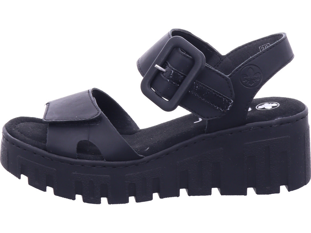 Rieker Damen Sandalette Fsk Damen Sandalen in schwarz