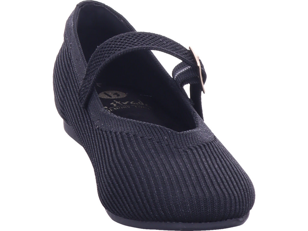 La Strada Women's Black Ballerina Flats