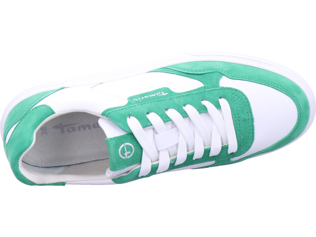 Tamaris Women's Lace-Up Sneakers in Green