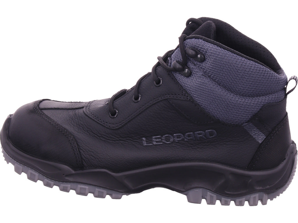 Leopard Herren Sicherheitsschuh Knöchelstiefel Gel S3 in schwarz