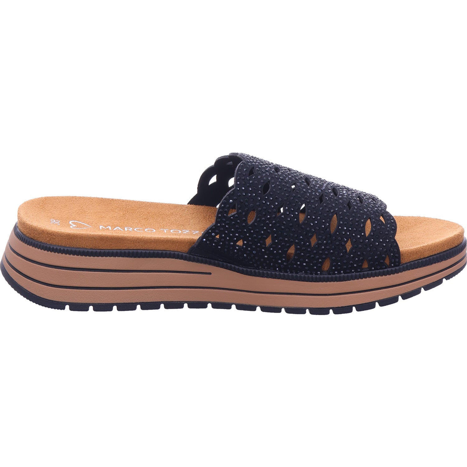 Marco Tozzi Damen Pantolette  in schwarz