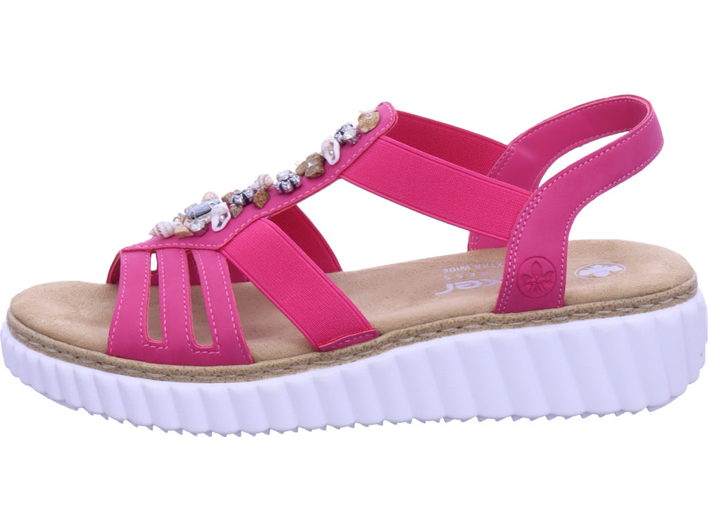 Rieker Damen Sandalette Fsk Damen Sandalen in pink