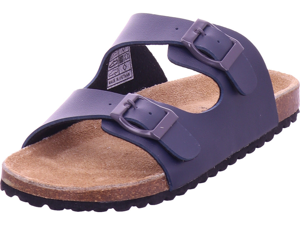 Indigo Jungen Pantolette Tieffussbett Pantoletten in blau