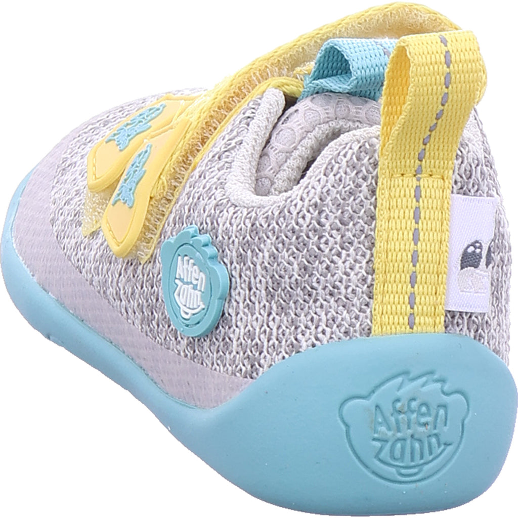 Affenzahn Girls' Low-Top Barefoot Shoe Knit Happy Rhino in Gray