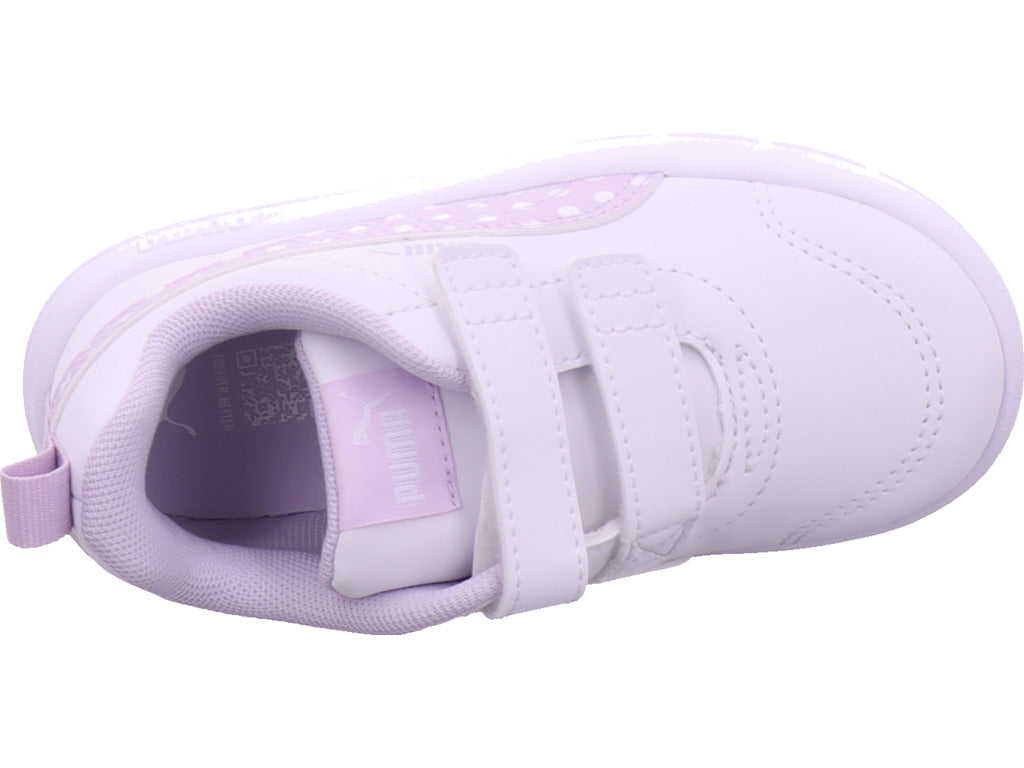 Puma dívčí sportovní obuv Courtflex V3 Dotty V v bílé barvě