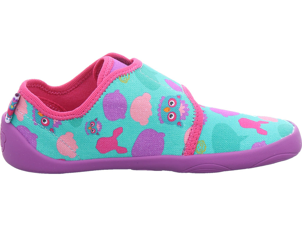 Affenzahn Girls' Barefoot Shoes Movy Owl in Green