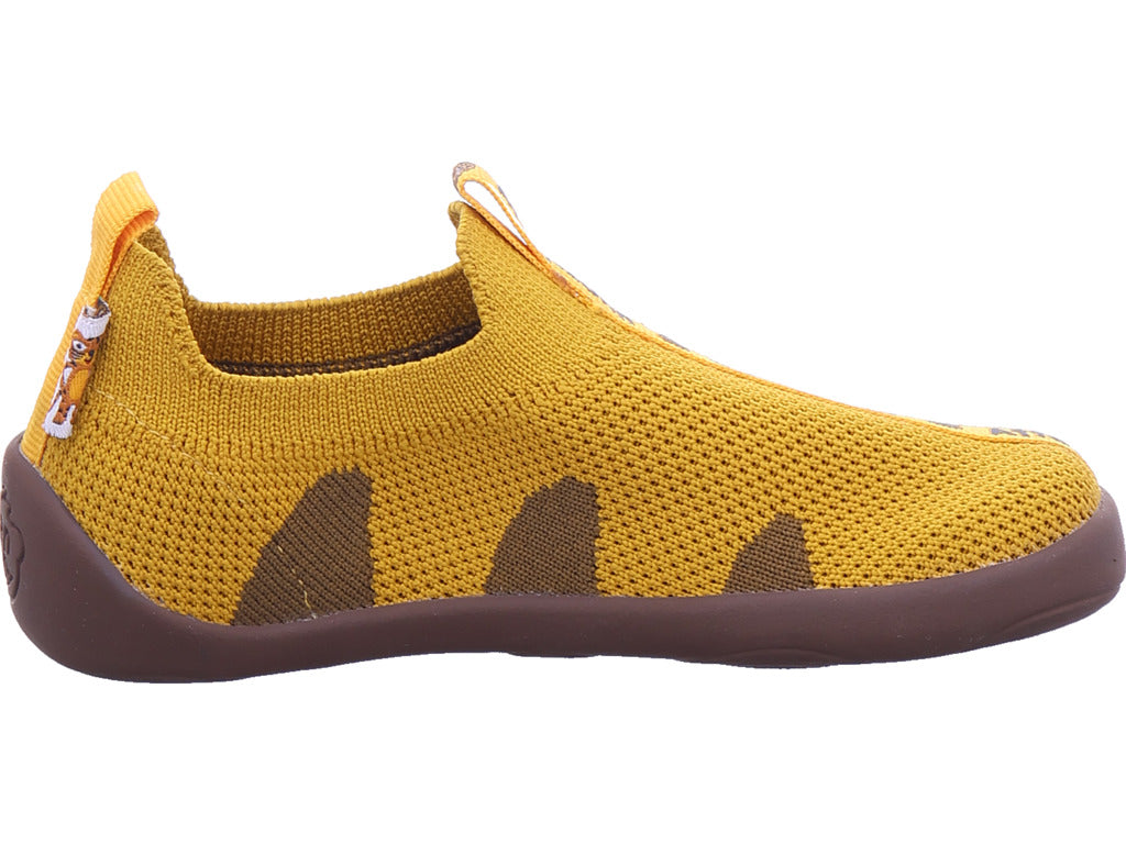 Chlapecké pantofle Affenzahn Knit Flinky Tiger žluté
