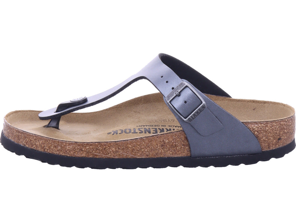 Birkenstock Gizeh BF Metallic Black mules in black