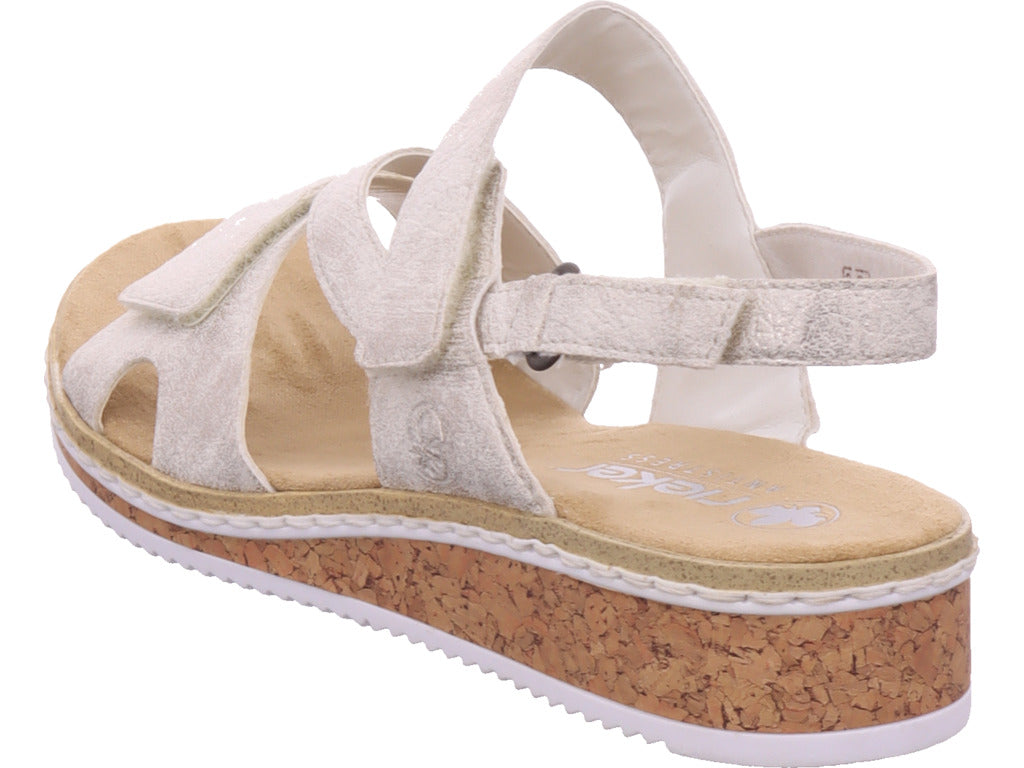 Rieker Damen Sandalette Fsk Damen Sandalen in beige