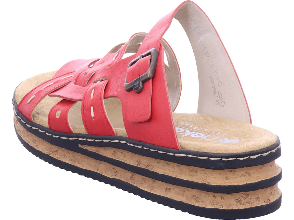 Rieker Women's Mule Fsk Women's Sandals in red