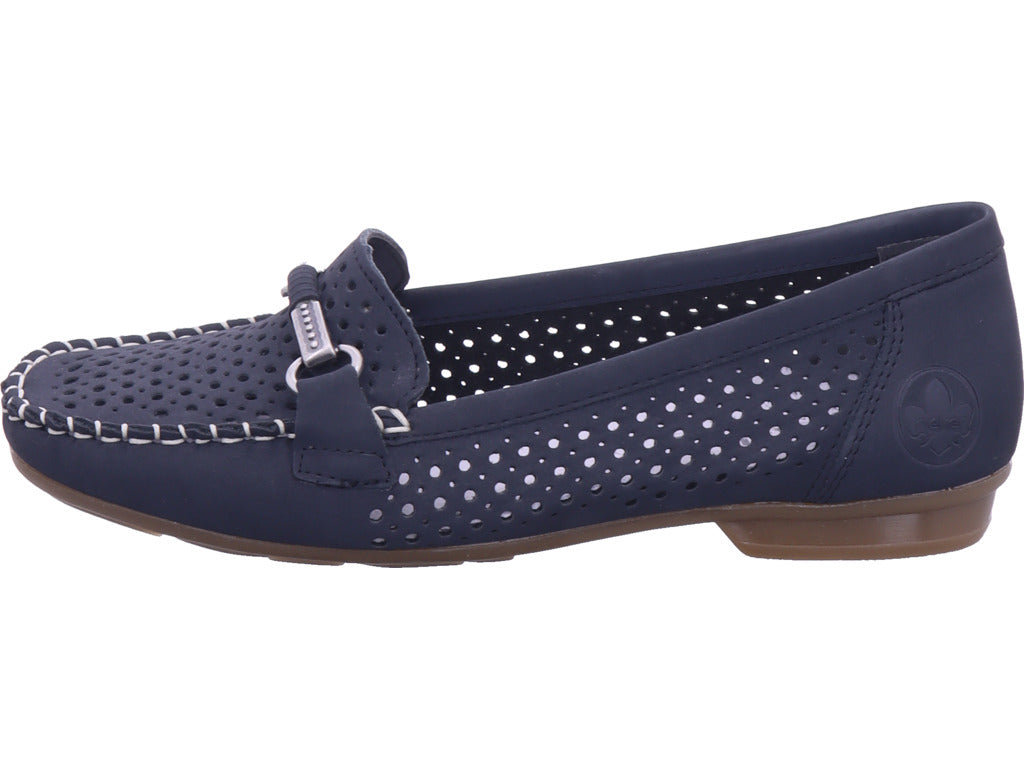 Rieker Damen Slipper Fsk Damen Halbschuhe in blau