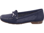 Rieker Damen Slipper Fsk Damen Halbschuhe in blau