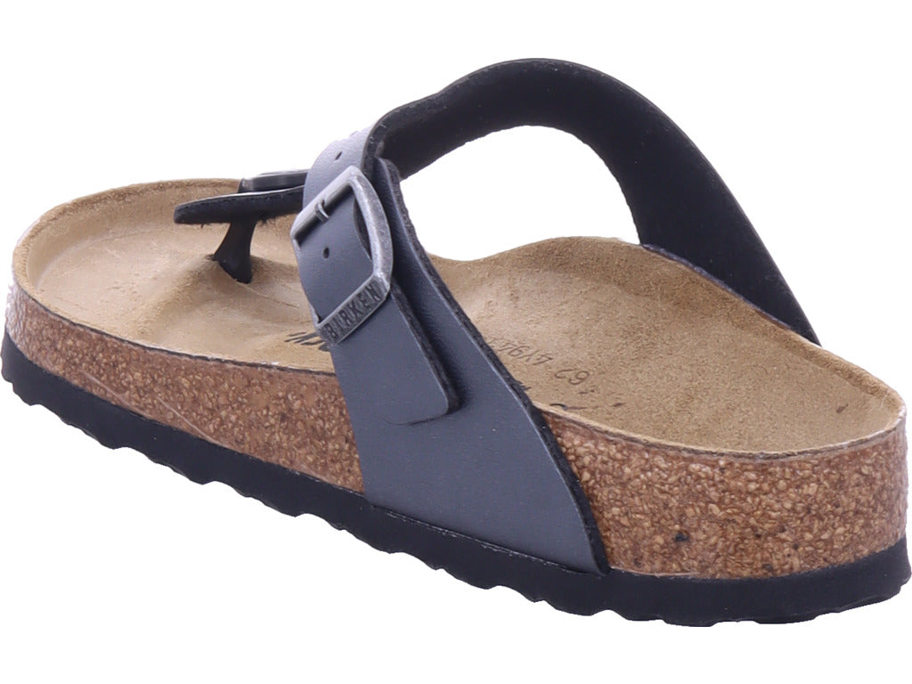 Birkenstock Gizeh BF Metallic Black mules in black