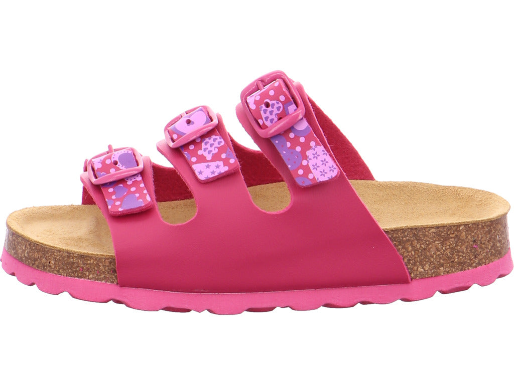 BOLD Mädchen Pantolette Pink Herz in rot