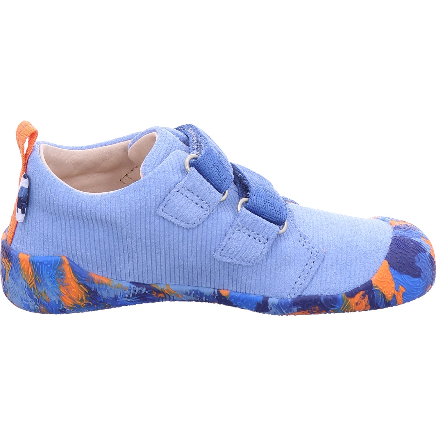 Affenzahn Chlapecké polobotky Prewalker Leather Walky v modré barvě