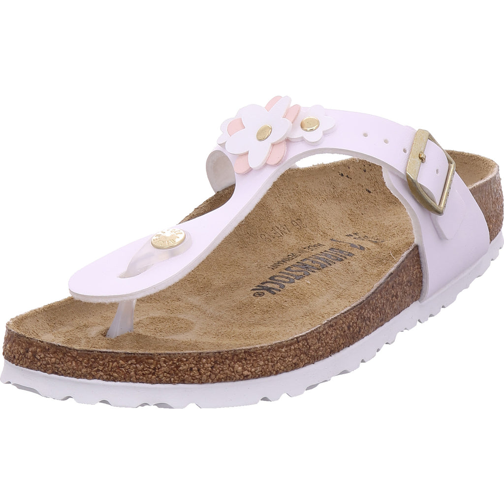 Birkenstock Damen Pantolette Gizeh Flowers in weiß