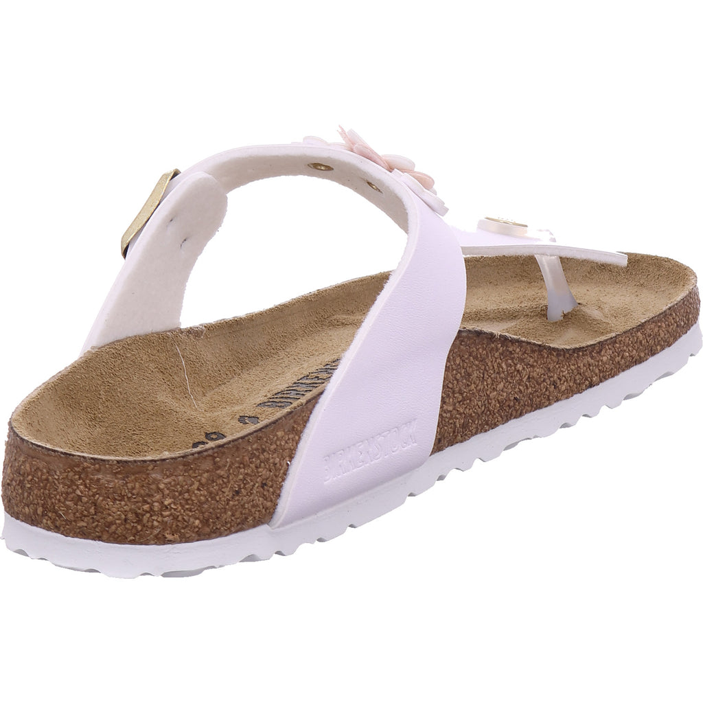 Birkenstock Damen Pantolette Gizeh Flowers in weiß