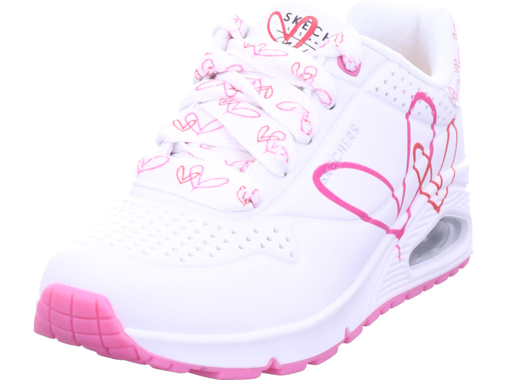 SKECHERS Women's Uno-Twin Hearts Sneakers in White