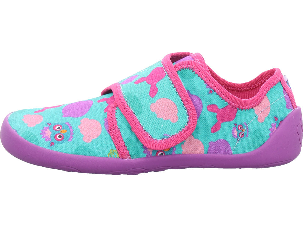 Affenzahn Girls' Barefoot Shoes Movy Owl in Green
