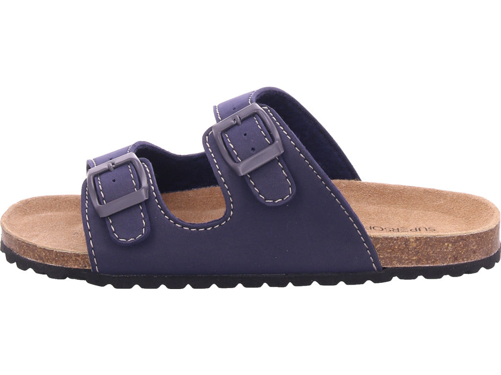 Planet Footwear Chlapecké pantofle Bio Kinder v modré barvě