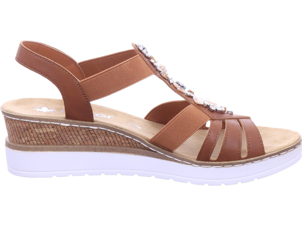 Rieker Damen Sandalette Fsk Damen Sandalen in braun