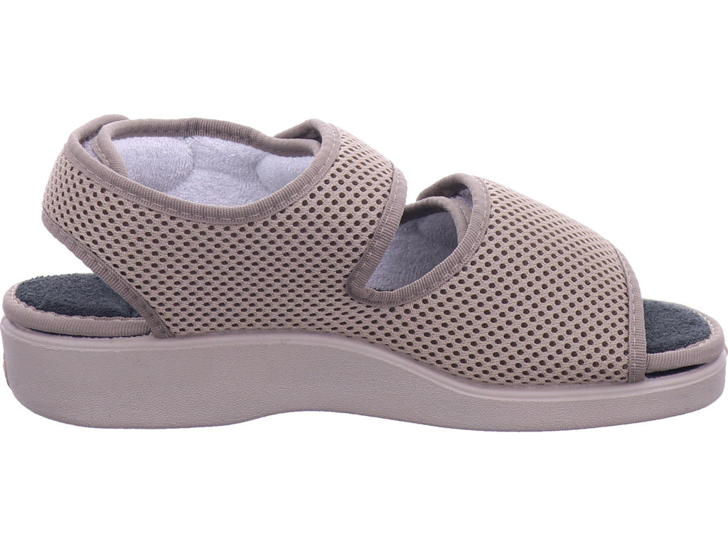 Varomed Unisex - Erwachsene Hausschuh Genua Klettschuh in beige