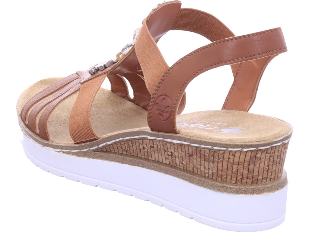 Rieker Damen Sandalette Fsk Damen Sandalen in braun