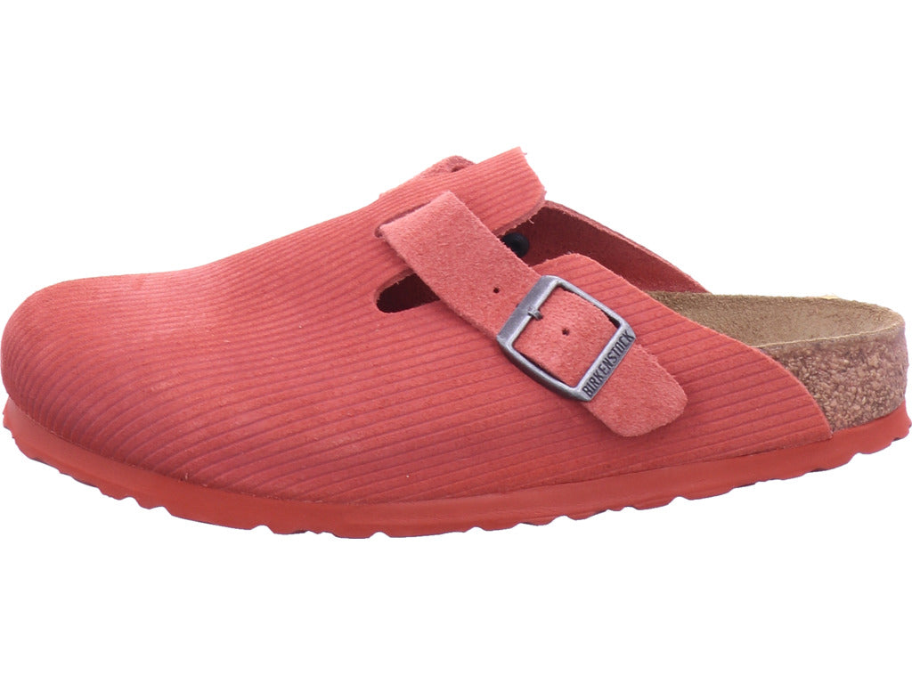 Birkenstock Damen Pantolette Boston Vl Corduroy in rot