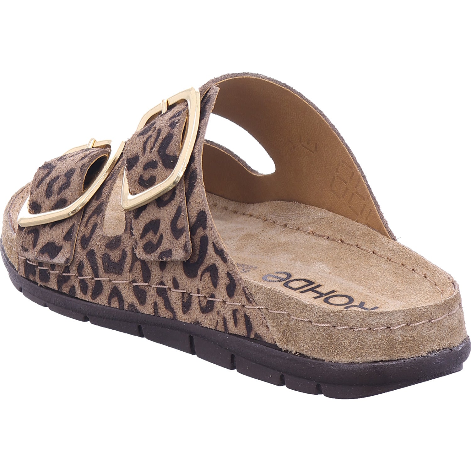 Rohde Damen Pantolette Leopard in beige