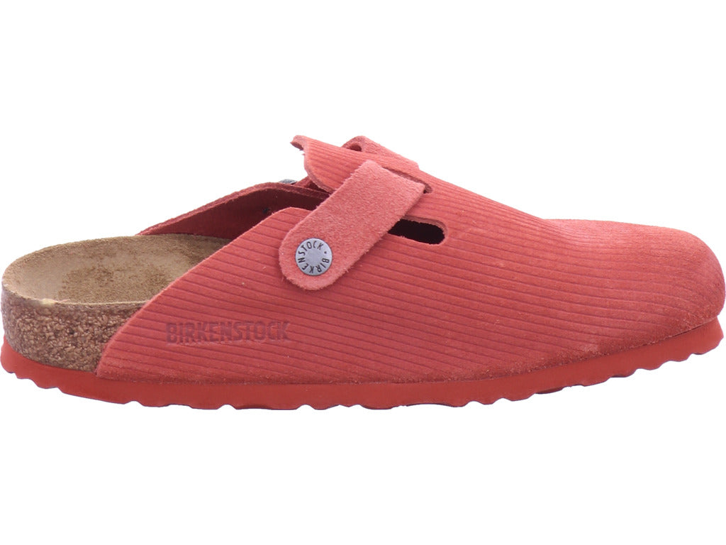 Birkenstock Damen Pantolette Boston Vl Corduroy in rot