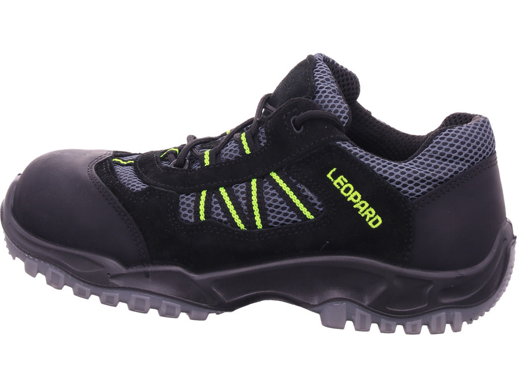 Leopard Herren Arbeitsschuh Sicherheitshalbschuh Gel S1 in schwarz