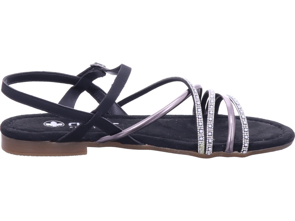 Rieker Damen Sandalette Fsk Damen Sandalen in schwarz