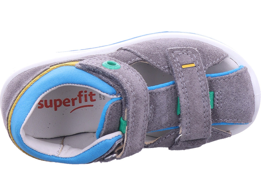 Superfit Jungen Sandale Sandale Leder \ Boomerang in grau