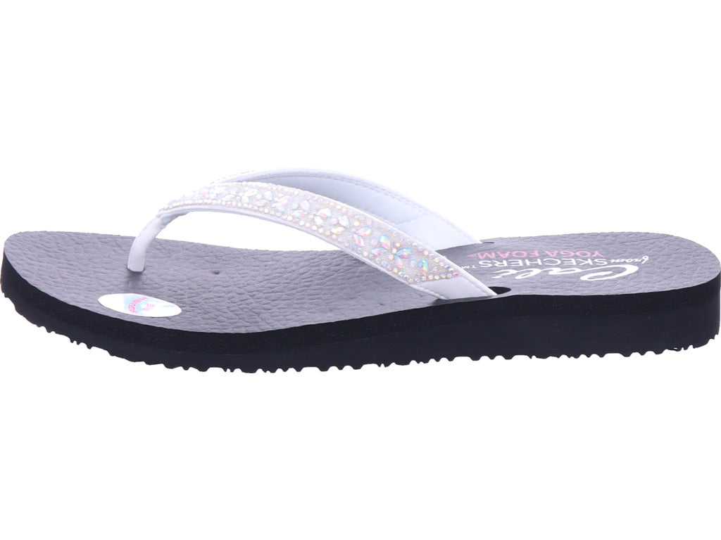SKECHERS Damen Pantolette Butterfly Garden in weiß