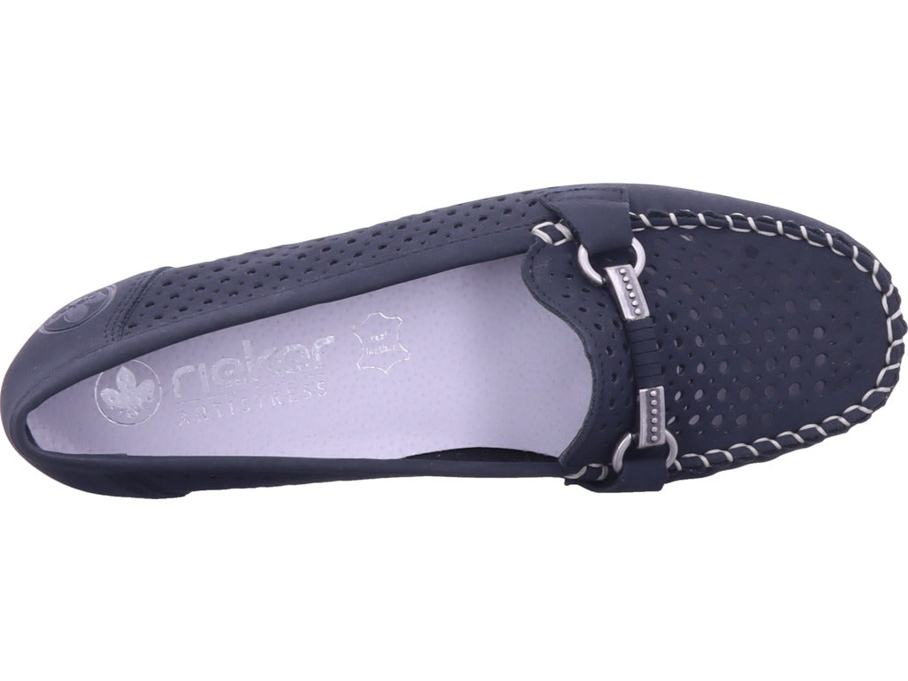 Rieker Damen Slipper Fsk Damen Halbschuhe in blau